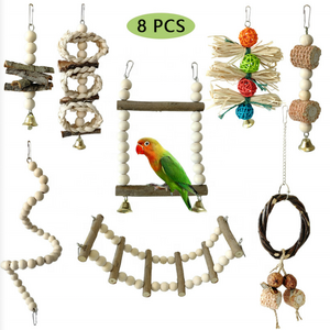 Wholesale Large Bird Parrot Chewing Toy - Natural Wooden Blocks Bird Parrot Tearing chew play toys bird wood swing