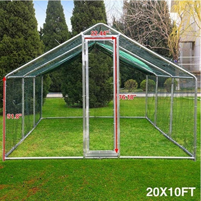 20x10ft Large Metal Chicken Coop Wakl-in Chicken Coops and Runs Backyard Hen House Farm Ranch Run Walk in Poultry Cage