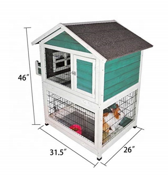 Bunny Cages Outdoor Rabbit Hutch with Run 31.5