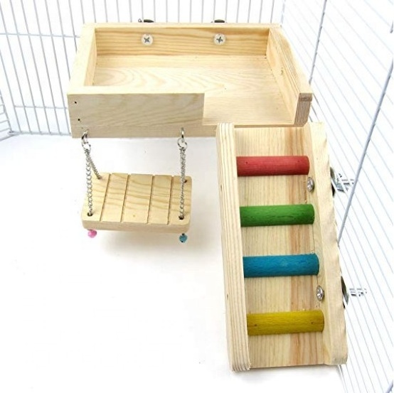 Ray Wooden Swing Ladder Resting Platform Set Mouse Chinchilla Rat Gerbil Dwarf Hamster