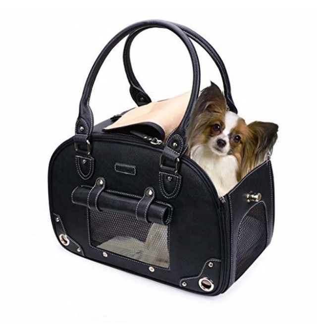 Dog Carrier Pet Carrier Waterproof Premium Leather Pet Travel Portable Bag Carrier for Cat and Small Dogs