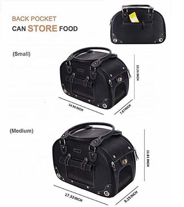 Dog Carrier Pet Carrier Waterproof Premium Leather Pet Travel Portable Bag Carrier for Cat and Small Dogs