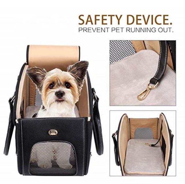 Dog Carrier Pet Carrier Waterproof Premium Leather Pet Travel Portable Bag Carrier for Cat and Small Dogs