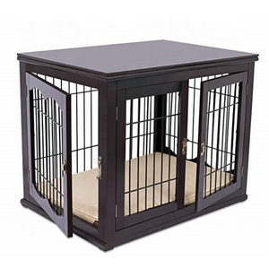 Dog wood Crate with Cushion  Triple Door Medium Dog Crate /Medium Triple Door Dog Crate White or Coffee