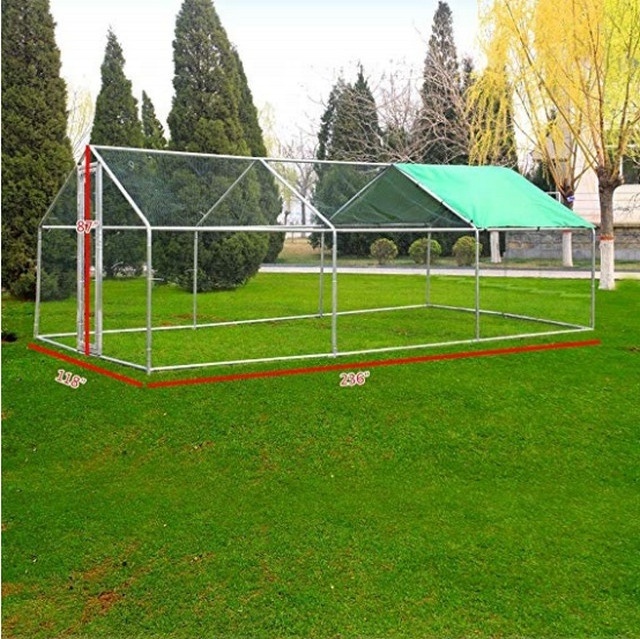 20x10ft Large Metal Chicken Coop Wakl-in Chicken Coops and Runs Backyard Hen House Farm Ranch Run Walk in Poultry Cage