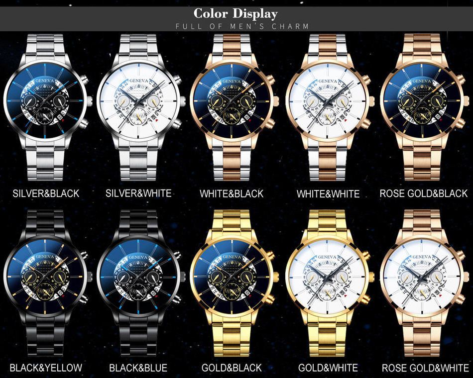 Men's Fashion Business Watches Men Casual Calendar Clock Male Stainless Steel Montre Homme Quartz Watch