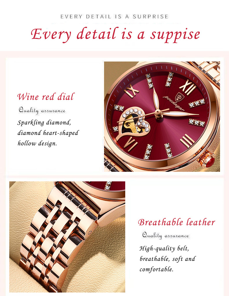 Factory Wholesale Hot Sale New Top Selling Elegant Rose Gold Stainless Steel Strap Ladies Watches Custom Diamond Women Watch