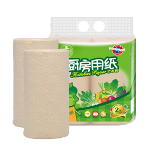 WCX 2ply oil absorbing household kitchen towel disposable hygiene tissue paper rolls one pack of 2 rolls kitchen paper