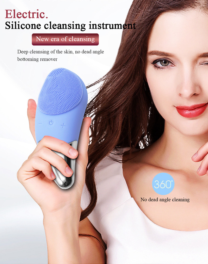 Unique Design Electric silicone waterproof face massage facial cleansing brush