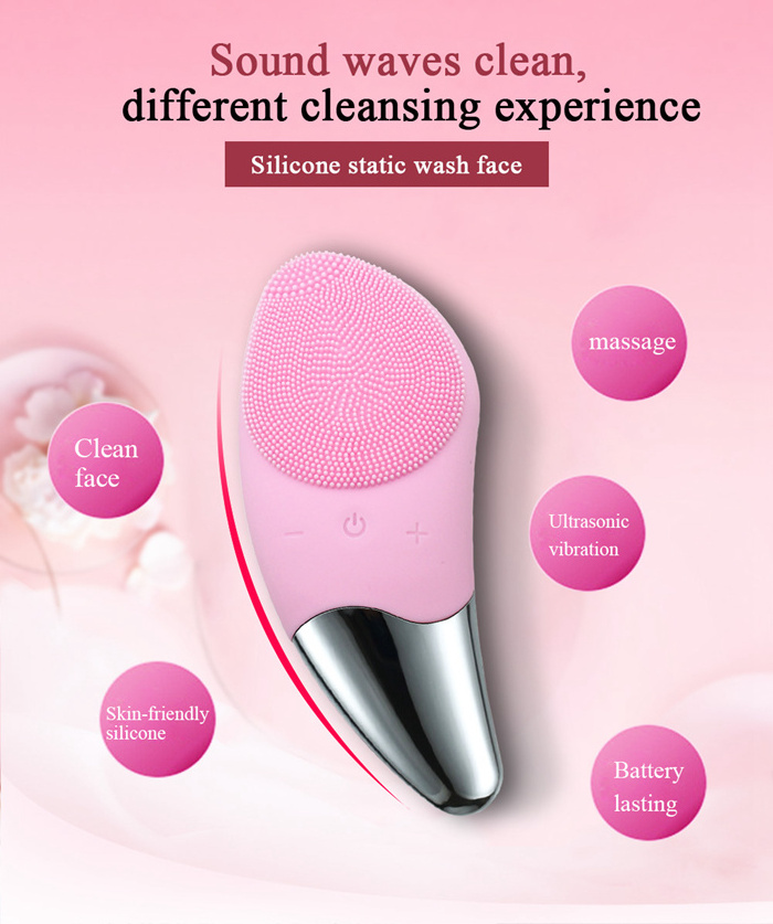 Unique Design Electric silicone waterproof face massage facial cleansing brush