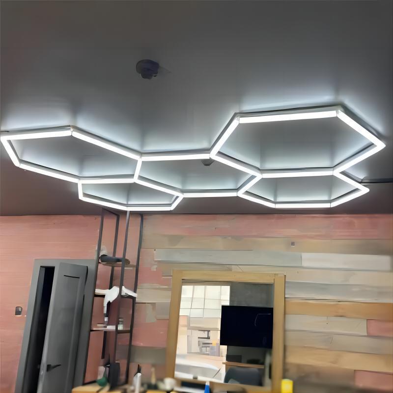 Auto Car Body Repair Workshop LED Lights Honeycomb Hexagon Detailing Tube Lighting Lamp for Work