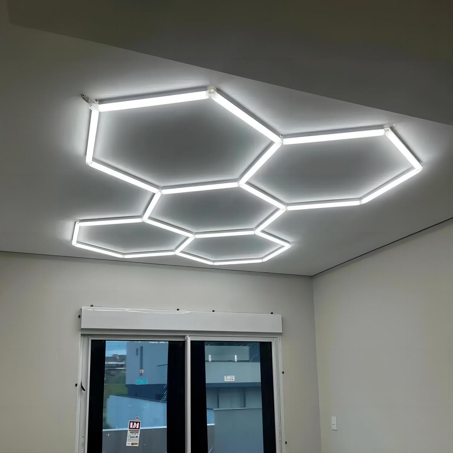 Auto Car Body Repair Workshop LED Lights Honeycomb Hexagon Detailing Tube Lighting Lamp for Work