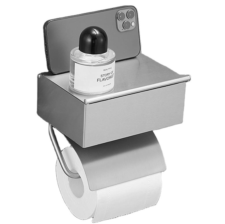 Stainless Steel bathroom toilet paper holder with storage