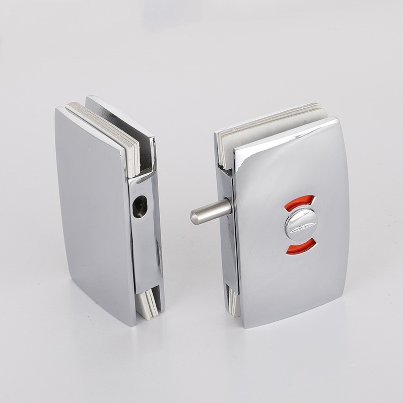 Chinese stainless steel perforated with indicator and door bolt lock suitable for shower glass door locks