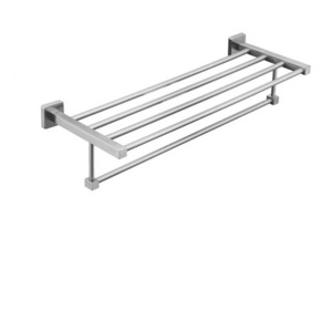 Modern high-quality stainless steel wall mounted bathroom accessories towel rack double layer towel rack