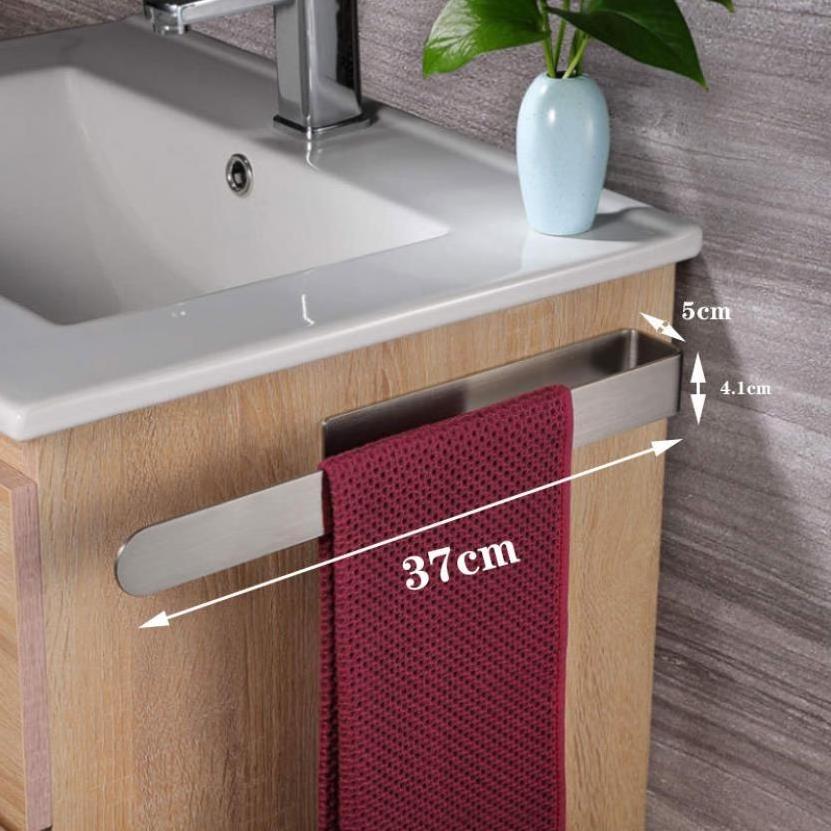 Hot Selling Adhesive No Drilling Bathroom Accessories Towel hanger Satin Towel Rack Kitchen Towel Holder