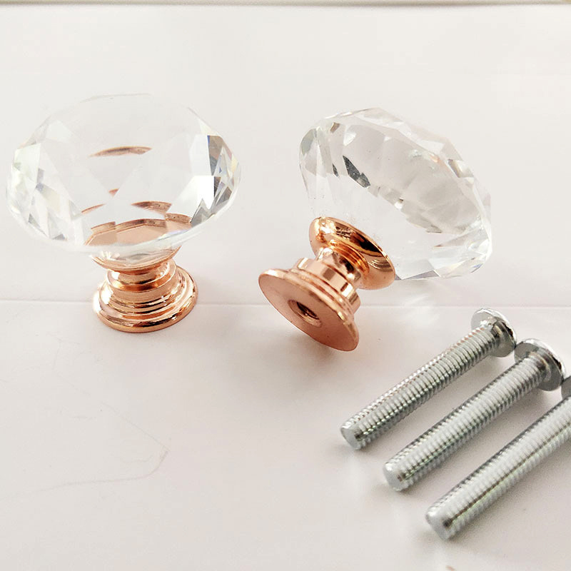 Cheap Price Factory Supply Unique Transparent Knobs For Cabinet Luxury Crystal Door Handle