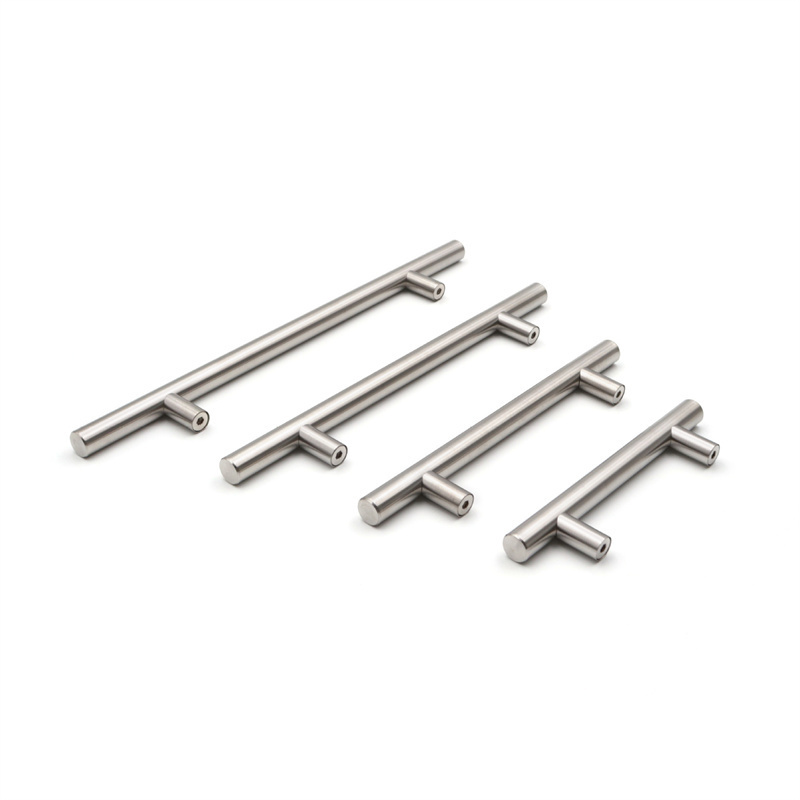 Furniture Cabinet Drawer Pulls Stainless Steel Finish Hollow Tube T Bar Drawer Handles