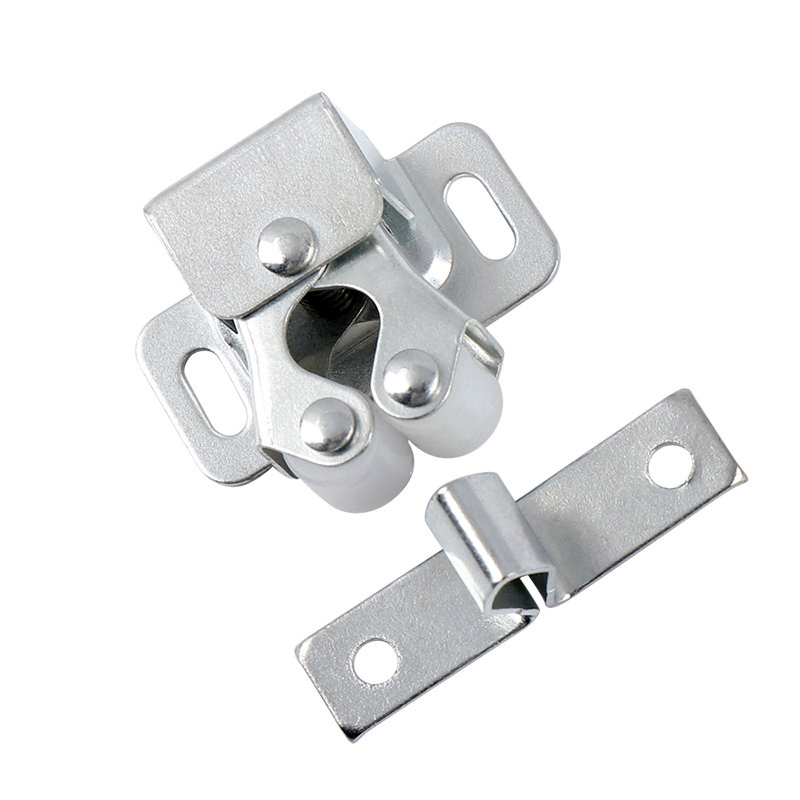 Galvanized Steel Automatic Spring Cabinet Door Lock Latch, Double Roller Catch Rebound Magnetic Latch