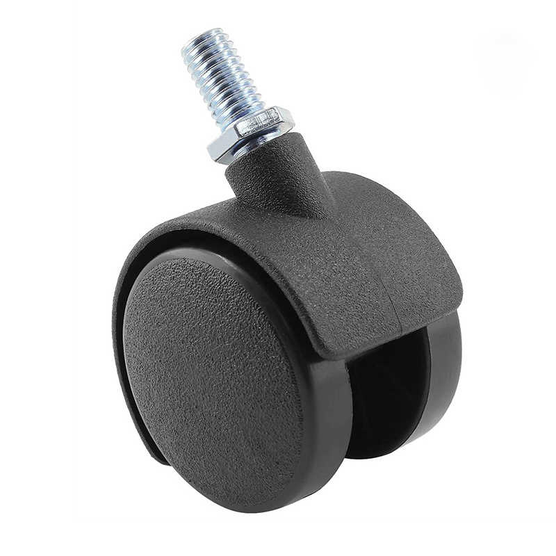 Wholesale Price M10 Black Replacement Caster For Furniture Wheels Office Chair Caster With Locking Brake Plastic Wheels Hardware