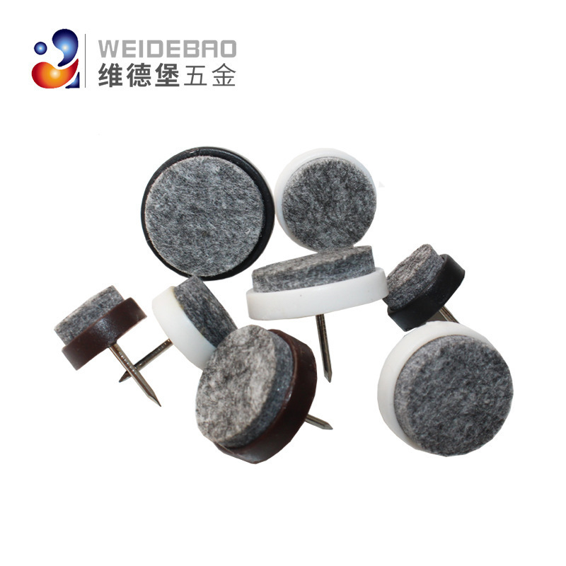 Furniture Hardware Accessories Thickened Furniture Floor Nails White Nail-on Sliders Glides Felt Furniture Pad With Nail