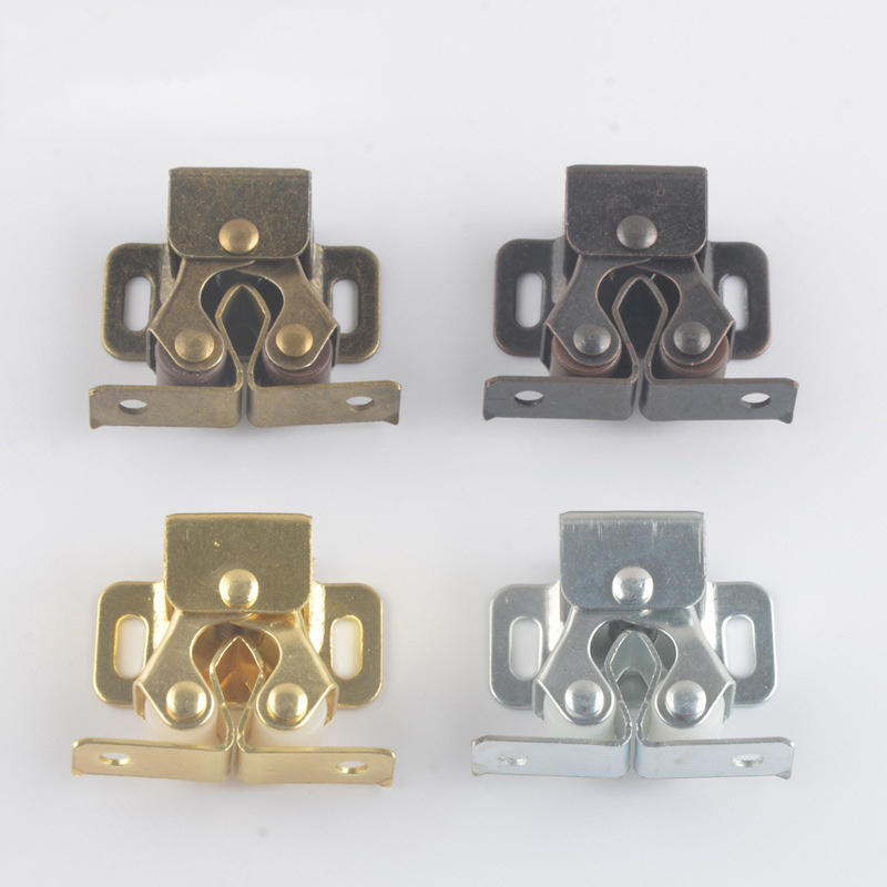 Hardware Double Roller Catch Heavy Duty Latch For Cabinet Closet Doors Double Ball Catch With Screws For Home Kitchen