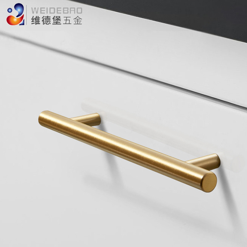 Luxury Aluminum Handles and Knobs Door Handle for Kitchen Cabinet Brass Cylinder Modern Furniture Handle & Knob 12mm 34mm 100pcs