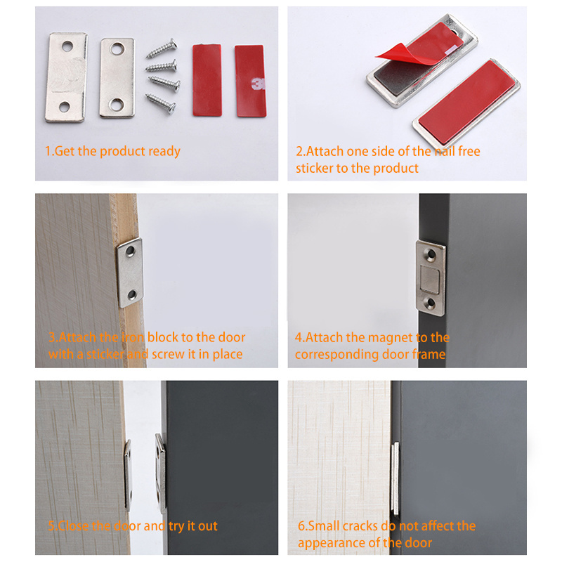 Weidebao Magnetic Door Closer Door Lock Latch Door Magnet Furniture Cabinet Screw Ultra Thin