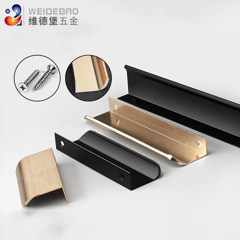 Hidden Long Finger Edge Pull Furniture Drawer Handles Concealed Handle Acr Edge Invisible Aluminum Handle Bedroom Furniture