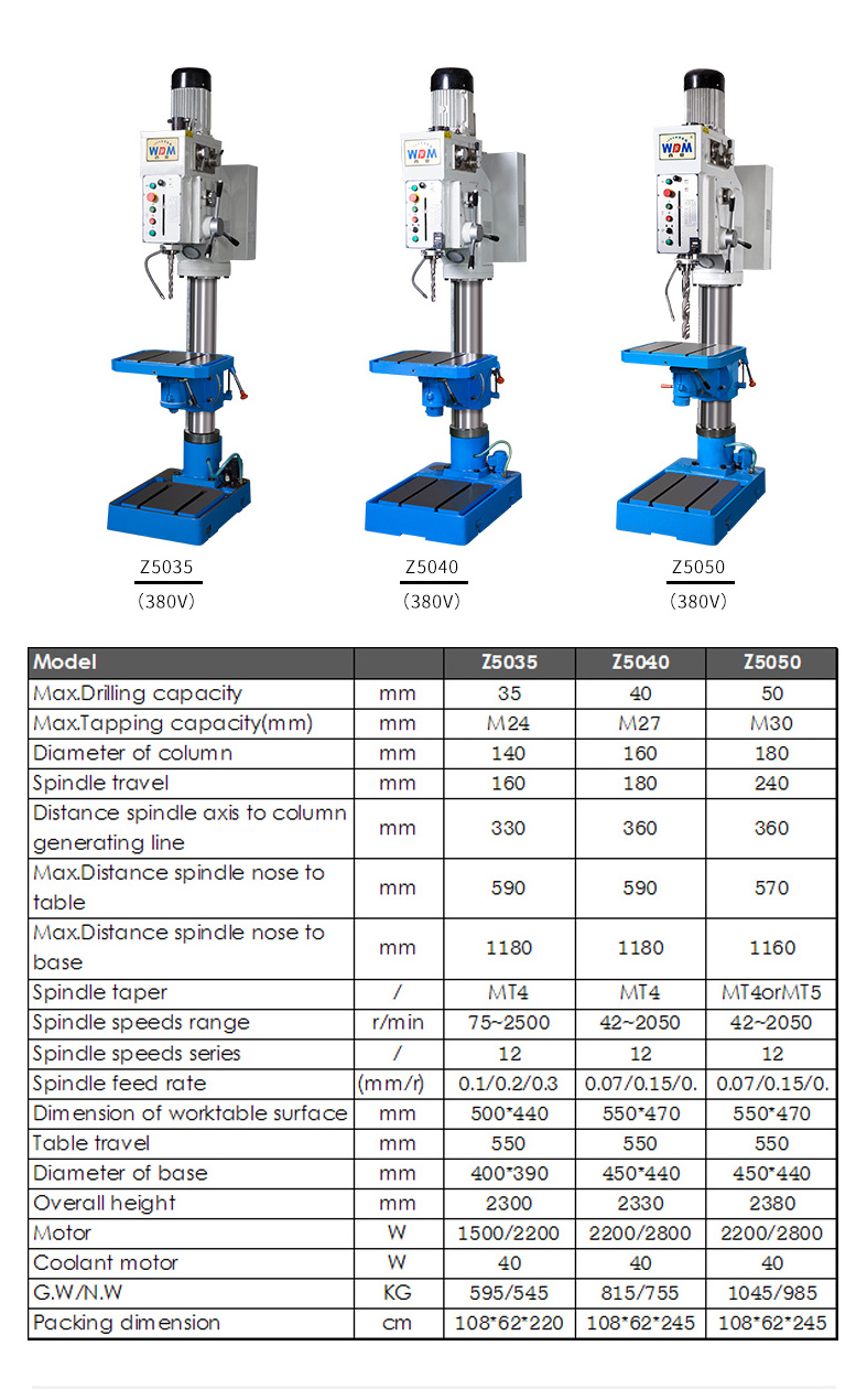 WDDM Z5050 Pillar Type Vertical Drilling Machine