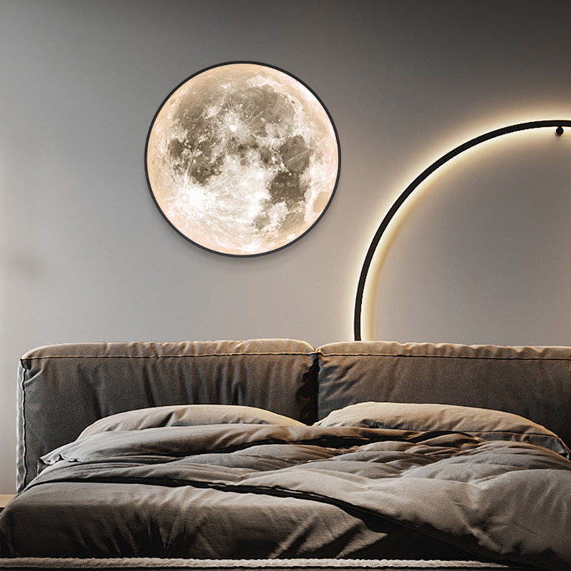 WDDWO 2022NEW Moon ceiling light Modern light three color light adjustable creative bedroom living room art gift home decoration