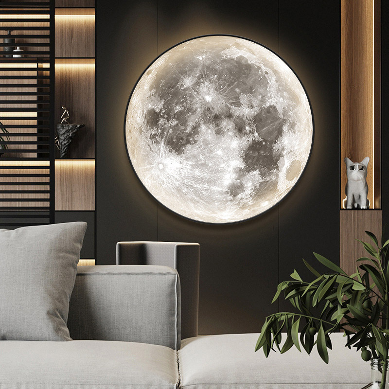 WDDWO 2022NEW Moon ceiling light Modern light three color light adjustable creative bedroom living room art gift home decoration