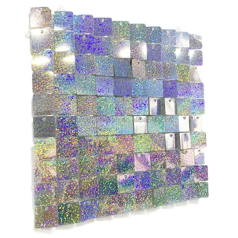 Wholesale Cheap Glitter PET 4D Shimmer Wall Panels Sequins Backdrop For Indian Wedding Decorations