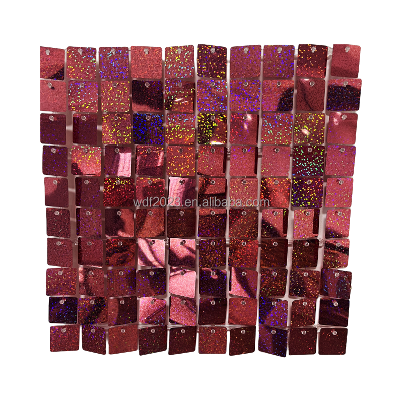 Wholesale Cheap Glitter PET 4D Shimmer Wall Panels Sequins Backdrop For Indian Wedding Decorations