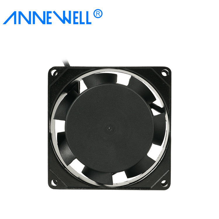 Big Air Flow 80MM 220 V AC Fan Sleeve Bearing Cooling Fan with Metal Guard 50/60 HZ 2600 RPM Fan Cooler for Industrial Equipment