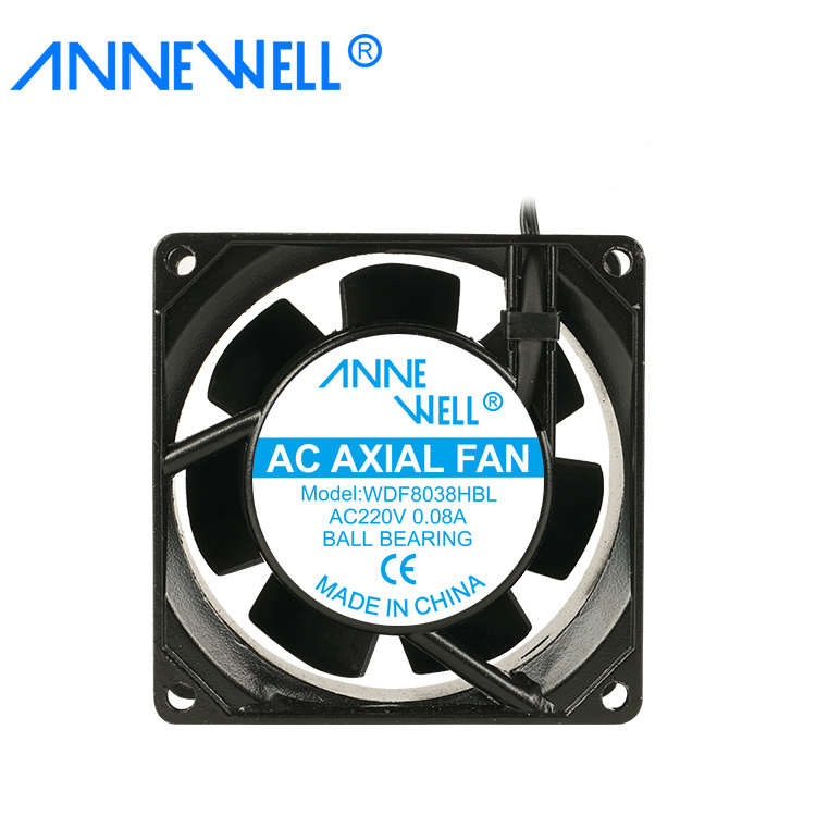 Ac 80mm 8038  220v 50/60hz 0.10a  Chinese Manufacturer Ac Brushless Cooling Fan  Ac Brushless Sleeve/ball Bearing Axial Exhaust