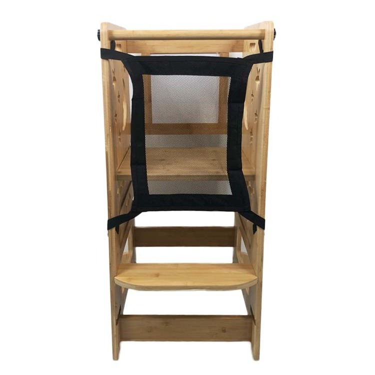 Hot sale WDF Customize Wooden step stool Children wood stool solid Ladder chair Montessori tower Bamboo learning tower