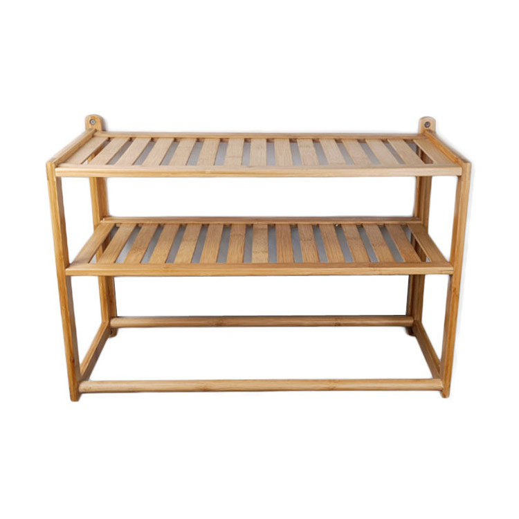 WDF Custom Shower caddy hanging Etagere mural Estantes de pared Repisas flotantes 3-layer Bamboo wall shelves for Bathroom