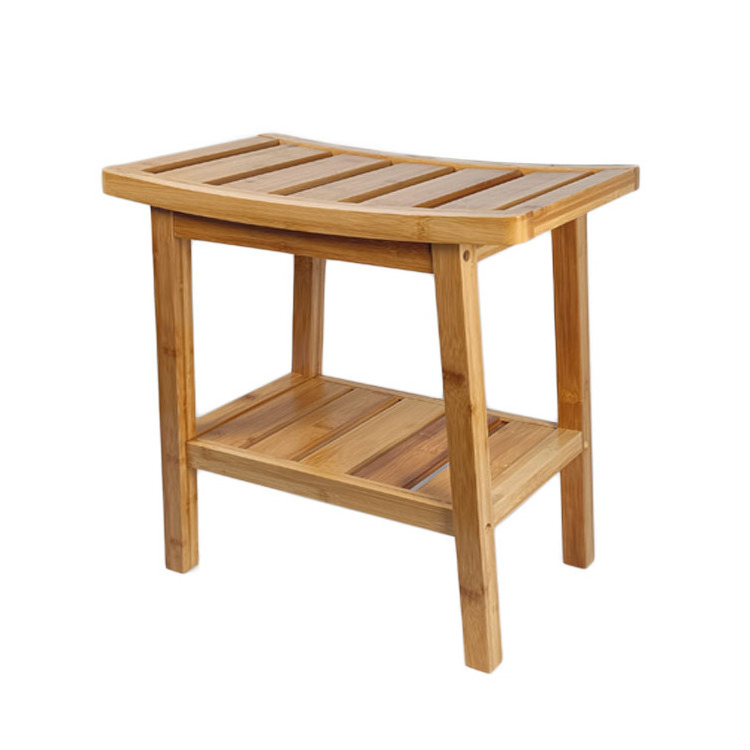 Hot Sale WDF Custom Bathroom stool Corner shower stool Seat Storage bench seating bamboo shower bench bathroom seat for home