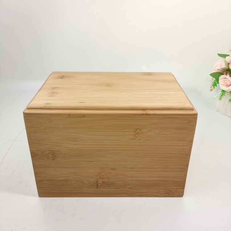 Wholesale Animal Pet Urns Dog Memorial Box Coffins and Caskets Urn for Pet Ashes Cremation Urn Pet Caskets Bamboo Rectangle