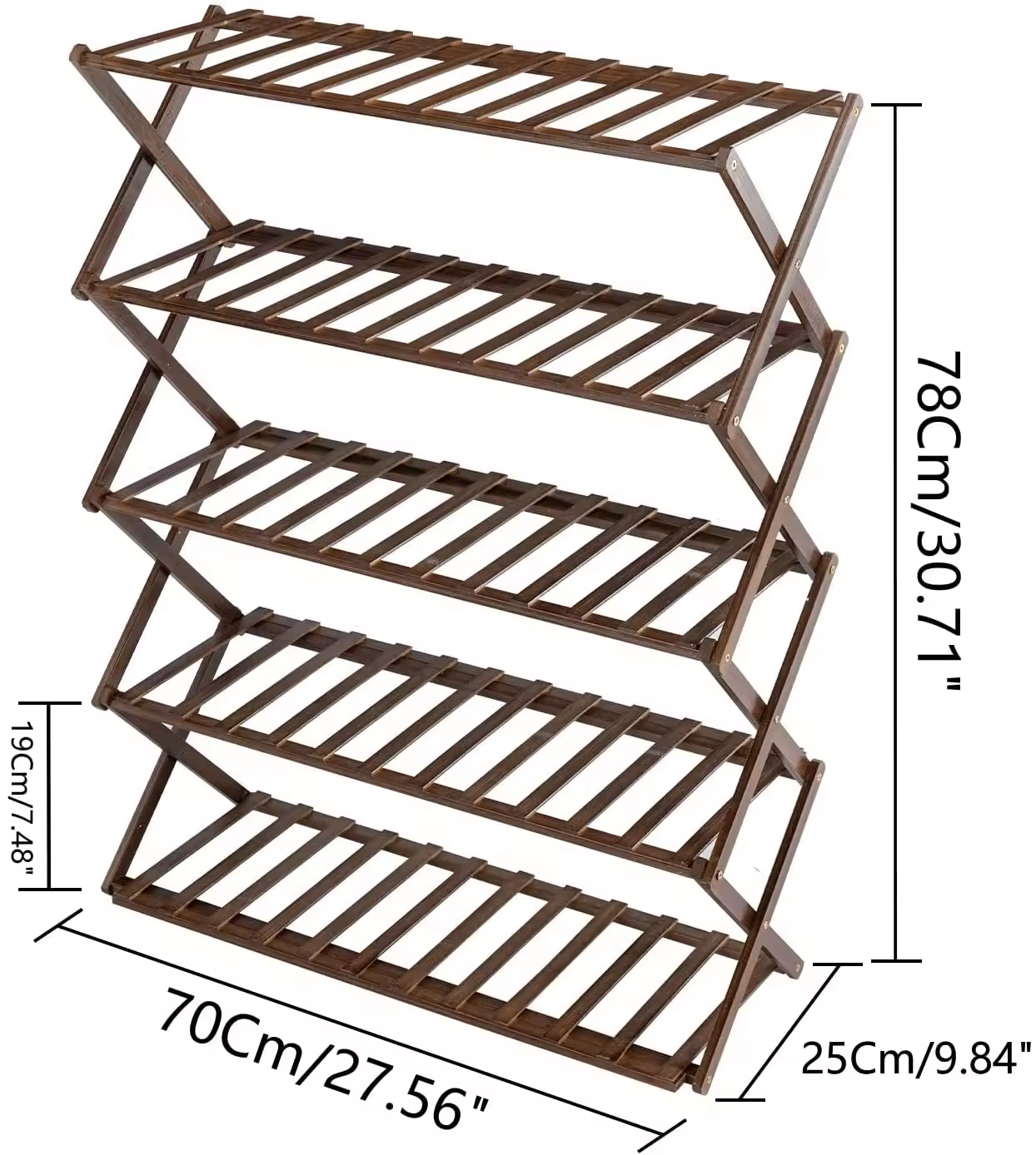 Custom Portable No Assembly Multi Tier Foldable Amazing Wooden Bamboo Stackable Shoe Racks For Home