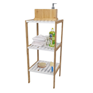 WDF Custom Etagere Storage racks shelving units Shower caddy bathroom organizer bath shelf White 3-tier bamboo bathroom shelf