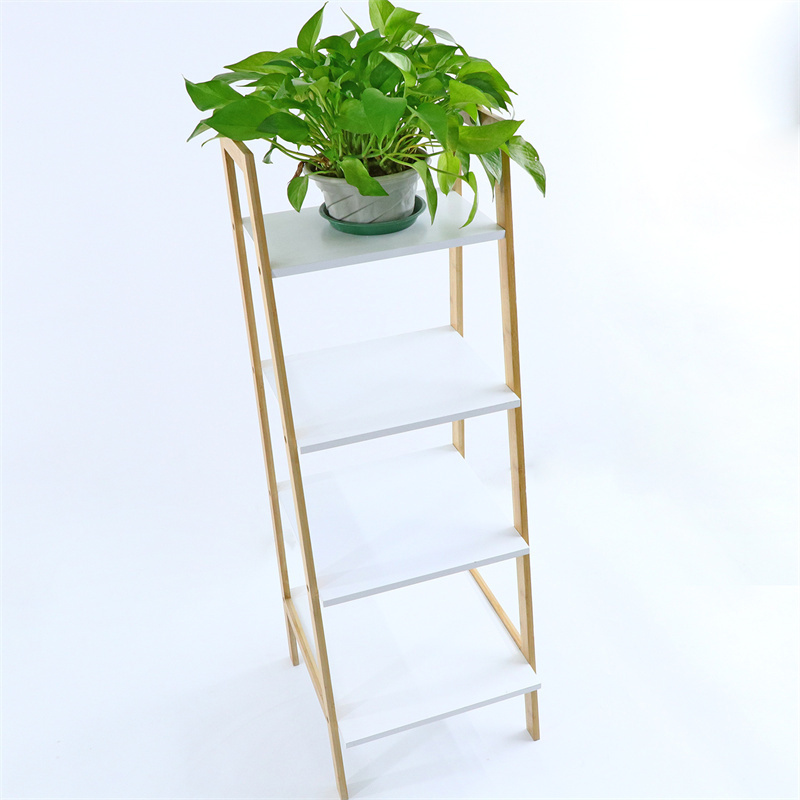 Wholesale Bamboo Display Racks 4 Tiers Bamboo Flower Pot Shelf Bamboo Storage Shelf