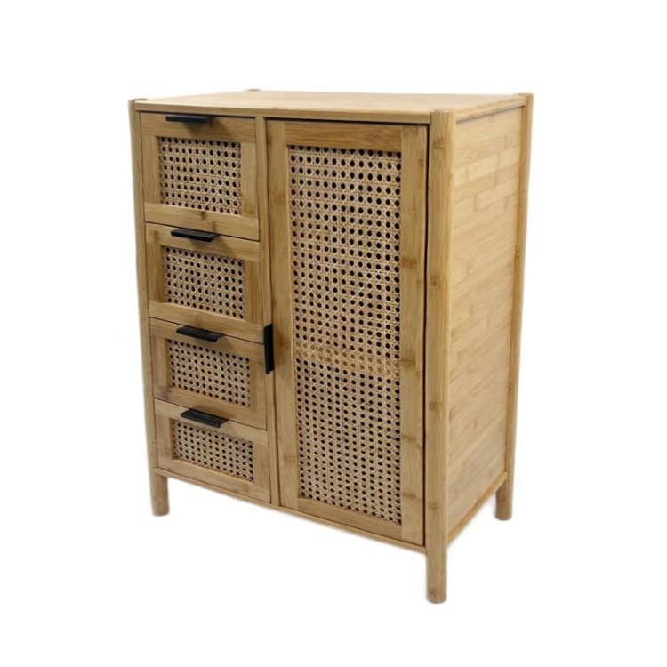 High quality ODM meuble salon usm furniture side board cabinet storage armarios habitacion bamboo rattan cabinet for living room