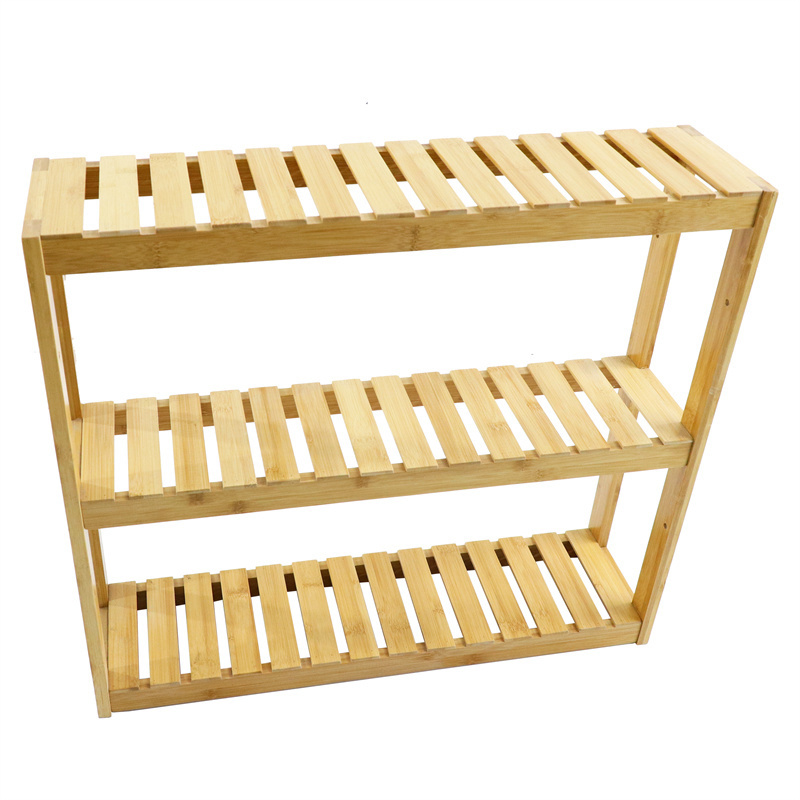 Custom 3 Tier Modern Portable Stackable Bamboo Wooden Shoe Racks Organizer For Home