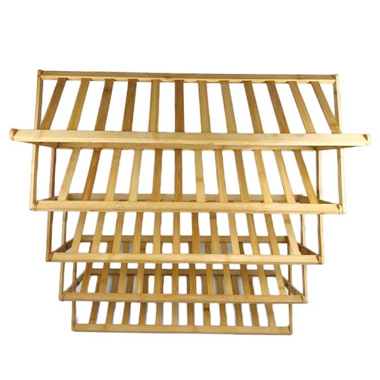 Hot sale OEM modern foldable multipurpose pictures of shoe shelf rack designs storage organizer bamboo wooden shoe rack