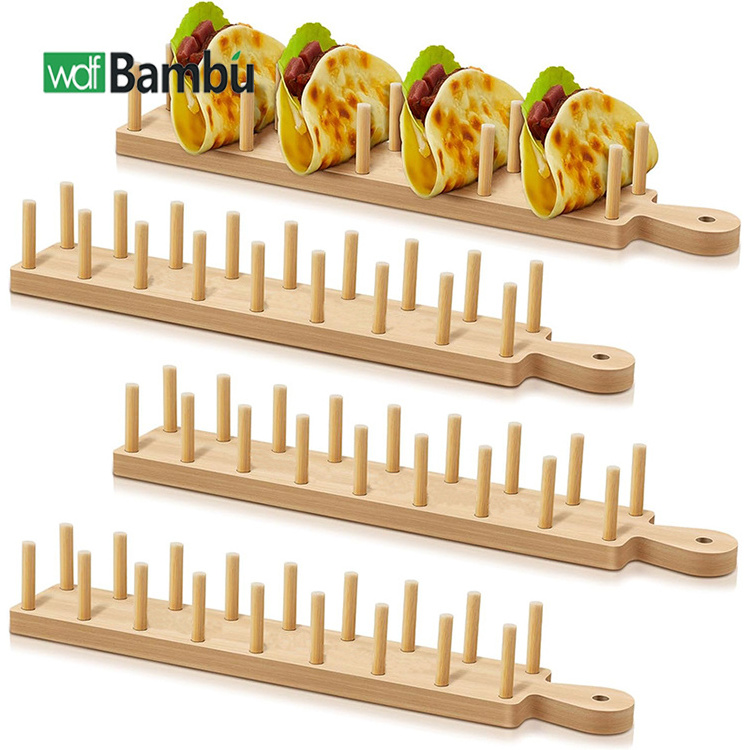 WDF New Arrival platos para grille tacos paper taco holder bamboo wooden taco holder for daily house use