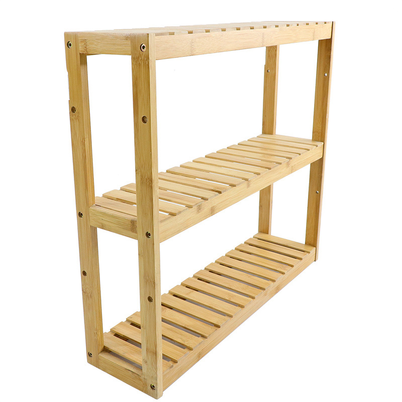 Custom 3 Tier Modern Portable Stackable Bamboo Wooden Shoe Racks Organizer For Home