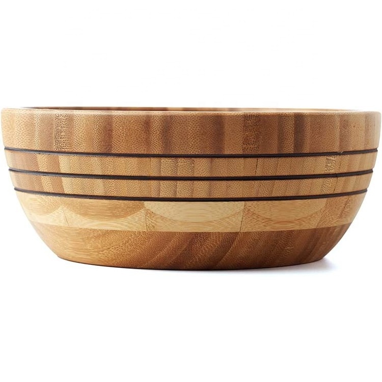 Wholesale Nature Large Salad Mixing Bowl Bamboo Wooden Dough Bowls Wholesale for kitchen