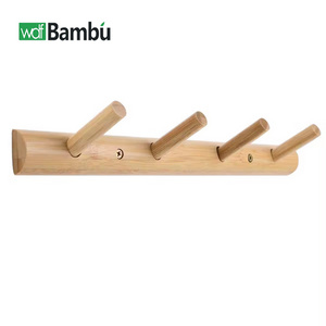 High Quality Customized Bamboo Decorative Wall Mounted Hook Living Room Wardrobe Towel Coat Clothes  Wall Hook